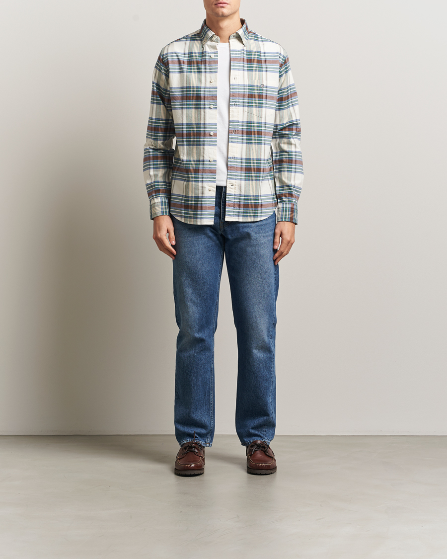 Mies | Kauluspaidat | GANT | Regular Fit Oxford Checked Shirt Woody Green