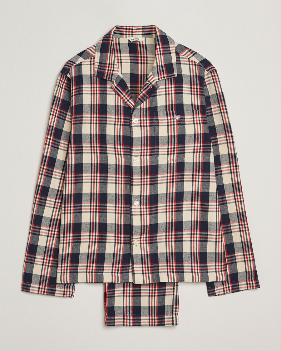 Mies | Yöpuvut ja kylpytakit | GANT | Flannel Checked Pyjama Set Ruby Red