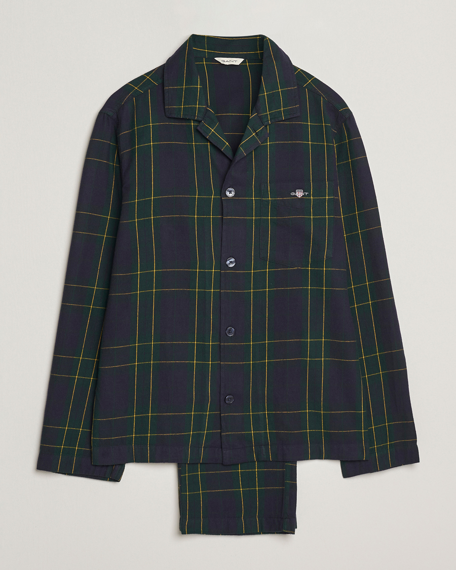 Mies | Yöpuvut ja kylpytakit | GANT | Flannel Checked Pyjama Set Forest Green