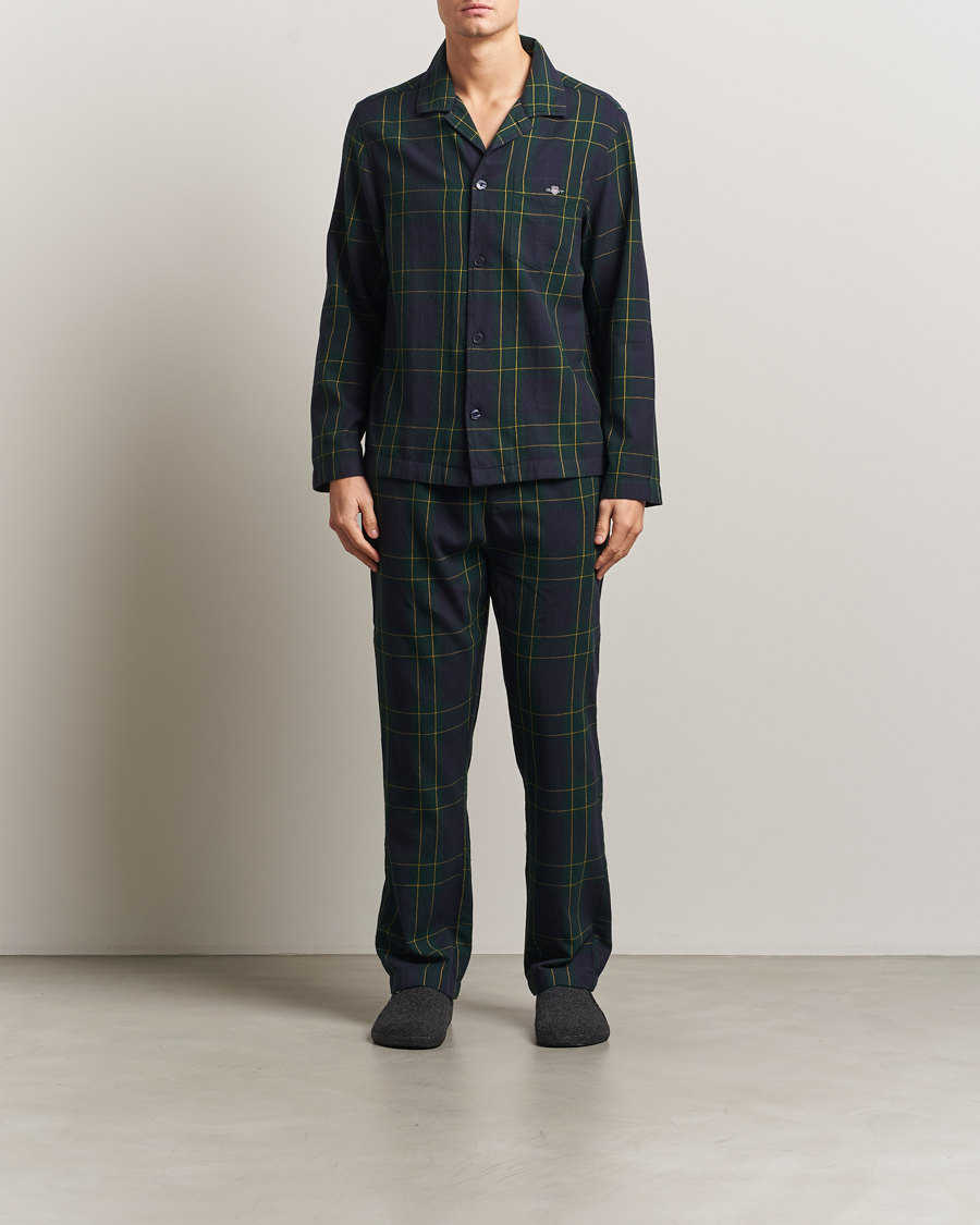 Mies | Yöpuvut ja kylpytakit | GANT | Flannel Checked Pyjama Set Forest Green
