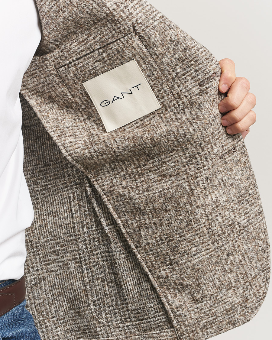Mies | Pikkutakit | GANT | Wool Checked Blazer Seed Melange