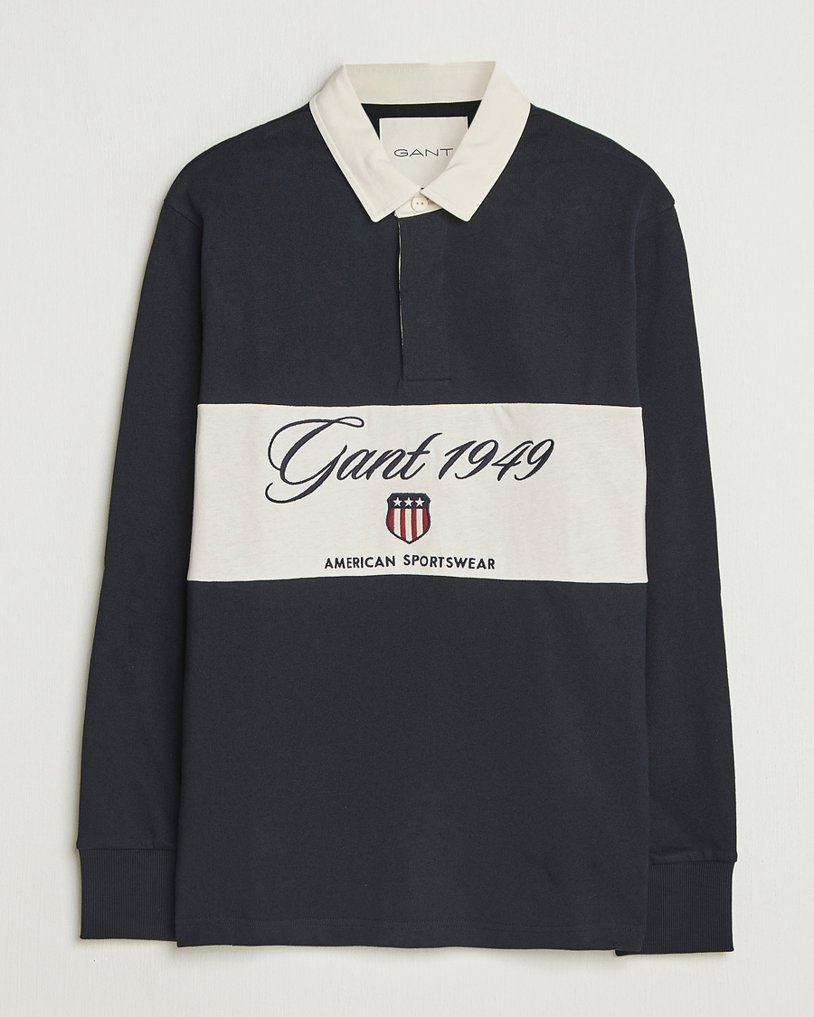 Mies | Puserot | Gant | Blocked Logo Heavy Rugger Black