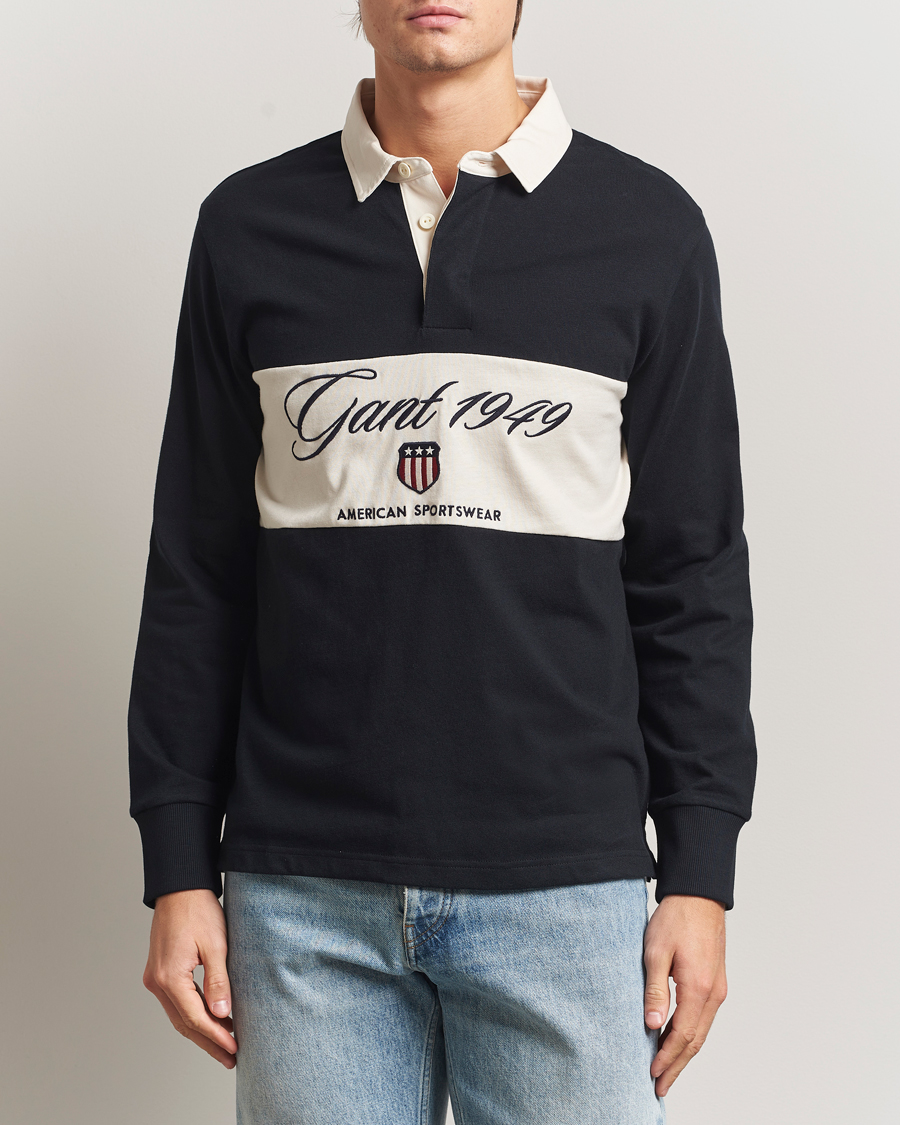 Mies | Puserot | Gant | Blocked Logo Heavy Rugger Black
