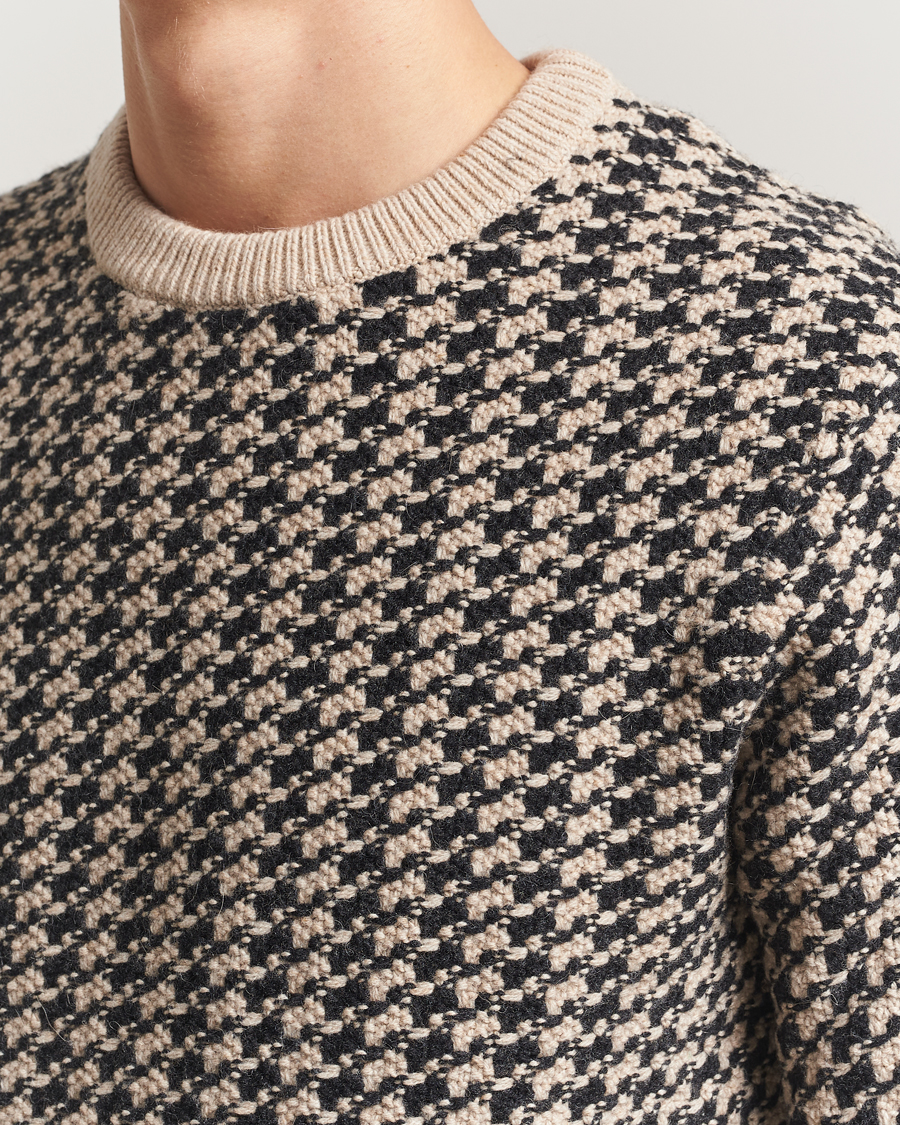 Mies | Puserot | GANT | Two Tone Textured Knitted Crew Neck Charcoal