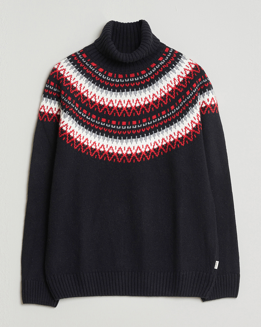 Mies | Puserot | GANT | Fairisle Knitted Turtleneck Black