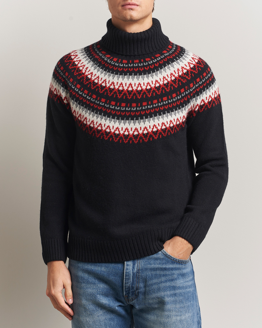 Mies | Puserot | Gant | Fairisle Knitted Turtleneck Black