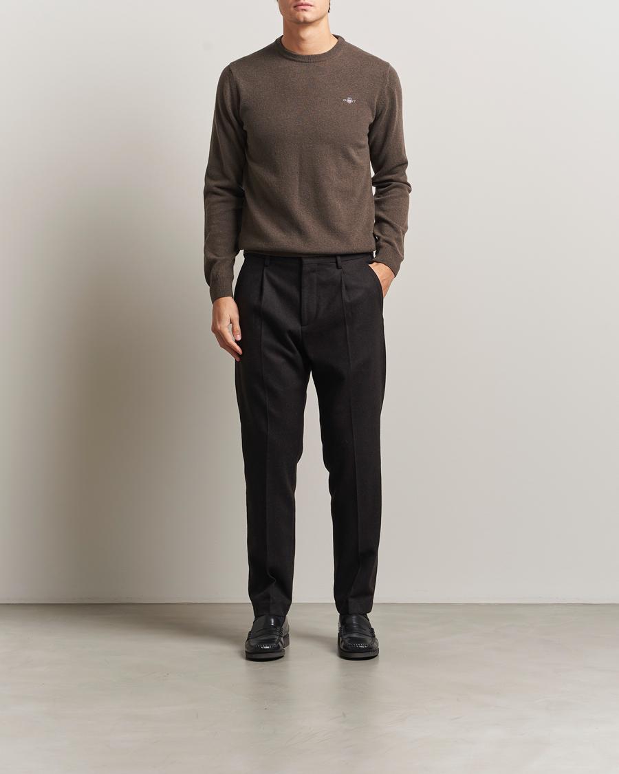 Mies | Puserot | GANT | Superfine Lambswool Crew Neck Seawood Melange