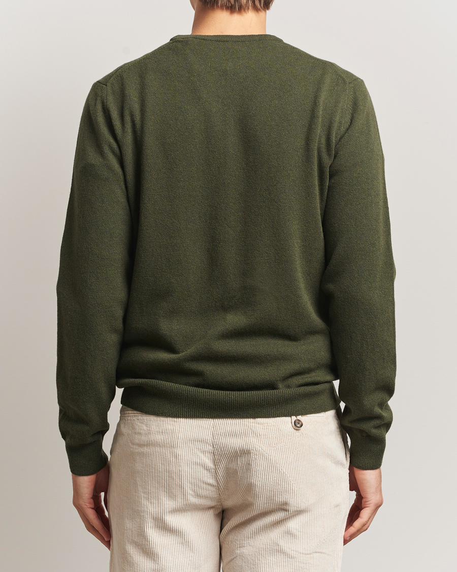Mies | Puserot | Gant | Superfine Lambswool Crew Neck Khaki Green Melange