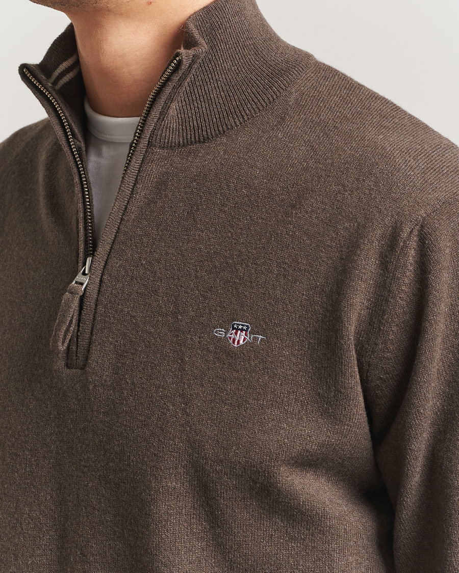 Mies | Puserot | GANT | Superfine Lambswool Half Zip Seawood Melange