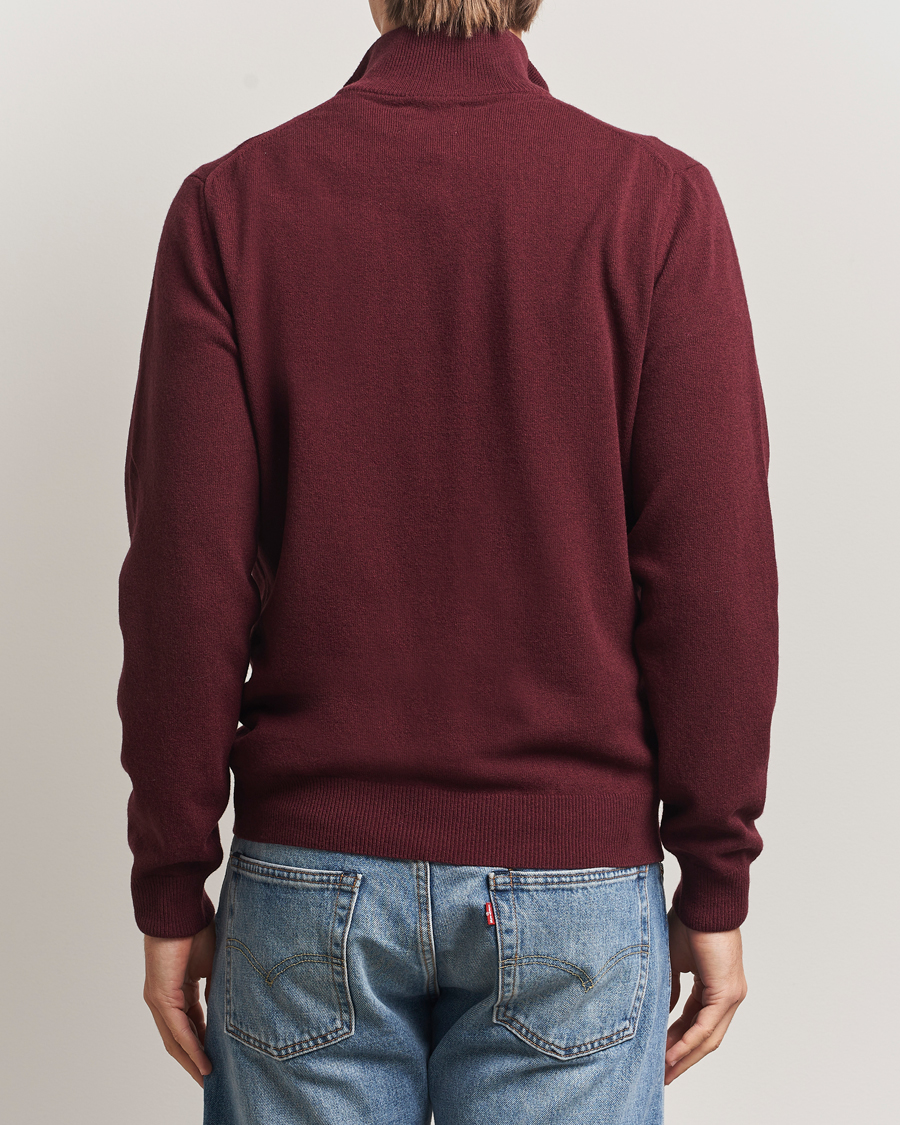 Mies | Puserot | Gant | Superfine Lambswool Half Zip Bordeaux Melange