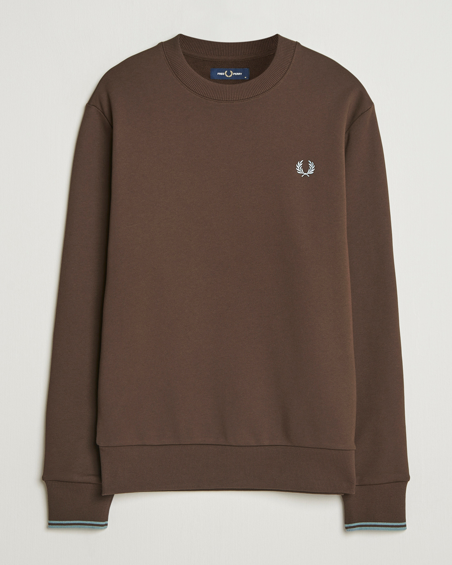 Mies | Puserot | Fred Perry | Crew Neck Sweatshirt Burnt Tobacco