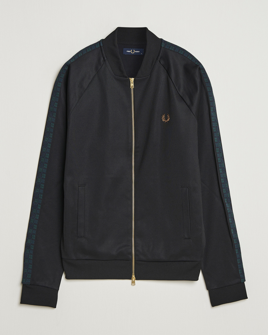 Mies | Puserot | Fred Perry | Blackwatch Tartan Taped Track Jacket Black