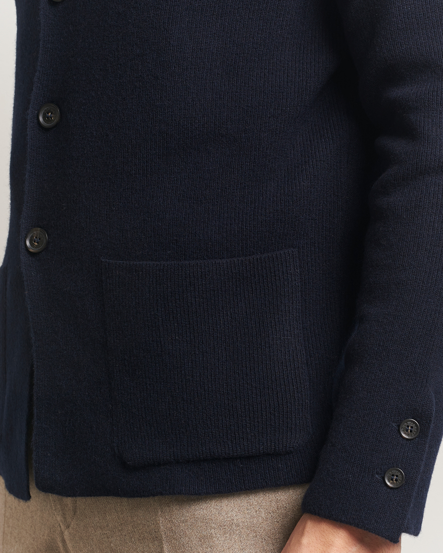 Mies | Pikkutakit | Oscar Jacobson | Antonio Knitted Wool Blazer Navy