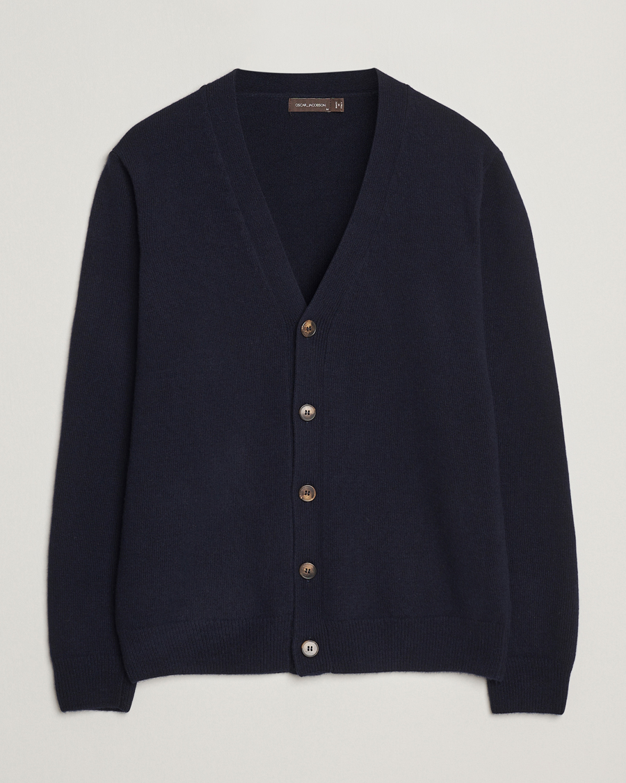 Mies | Puserot | Oscar Jacobson | Eduardo Wool Cardigan Navy