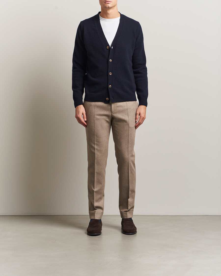 Mies | Puserot | Oscar Jacobson | Eduardo Wool Cardigan Navy