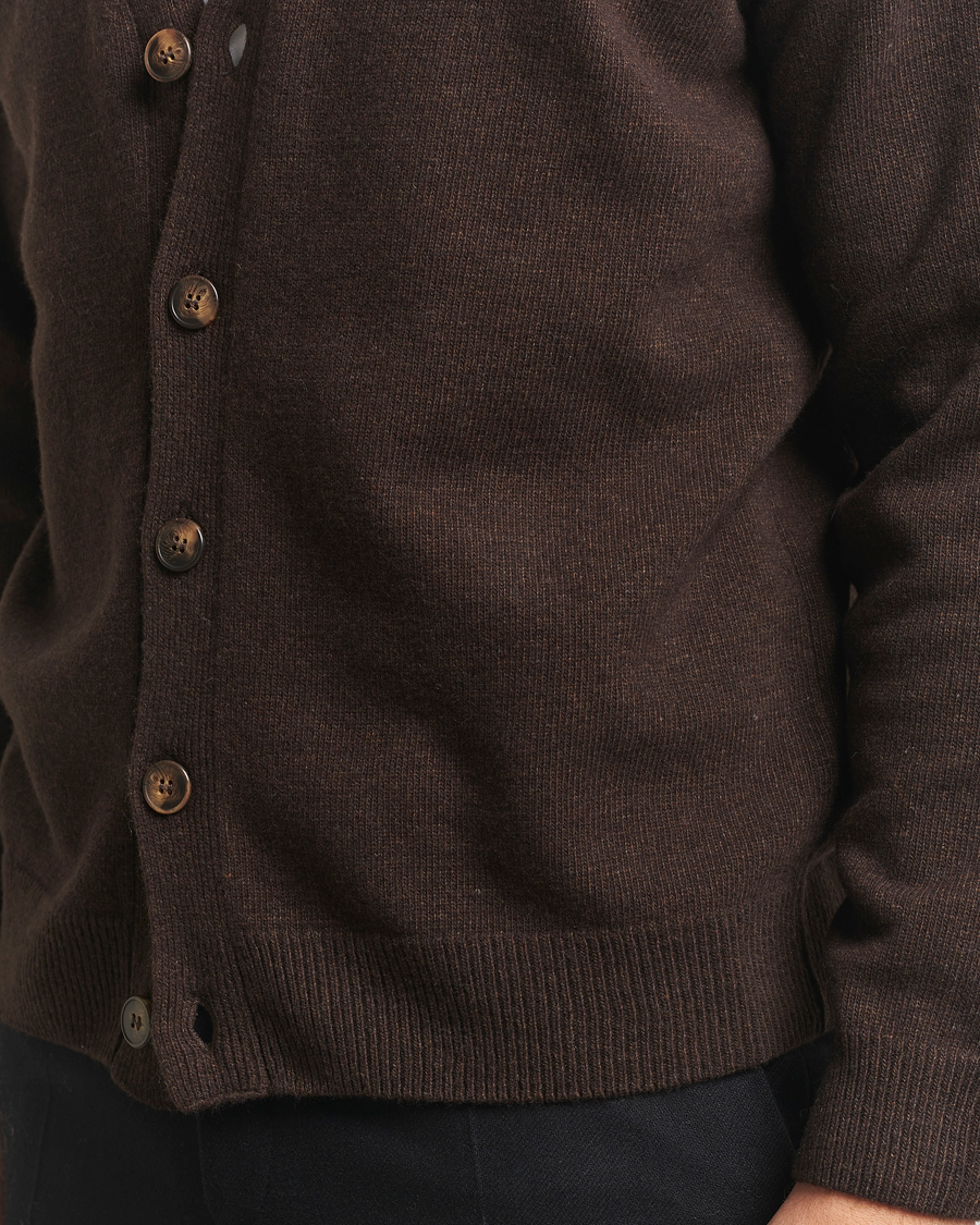 Mies | Puserot | Oscar Jacobson | Eduardo Wool Cardigan Brown
