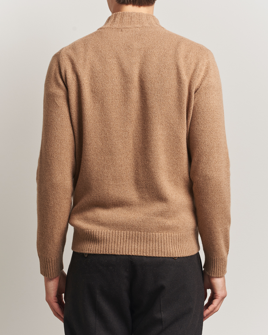Mies | Puserot | Oscar Jacobson | Paul Wool/Cashmere Half-Zip Beige
