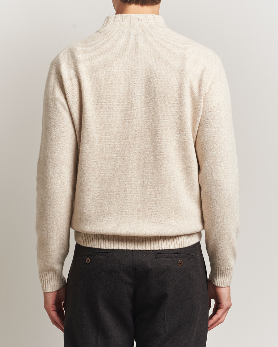 Mies | Puserot | Oscar Jacobson | Paul Wool/Cashmere Half-Zip Creme