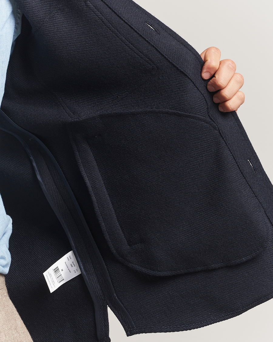 Mies | Takit | Oscar Jacobson | Maverick Wool Overshirt Navy