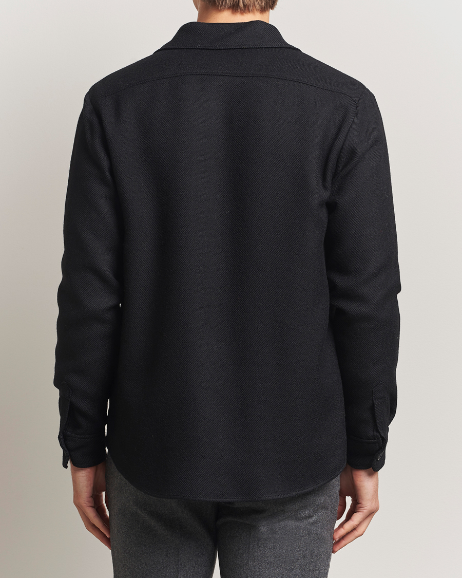 Mies | Takit | Oscar Jacobson | Maverick Wool Overshirt Black