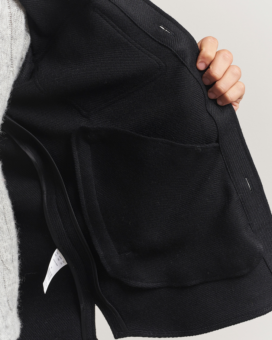 Mies | Takit | Oscar Jacobson | Maverick Wool Overshirt Black