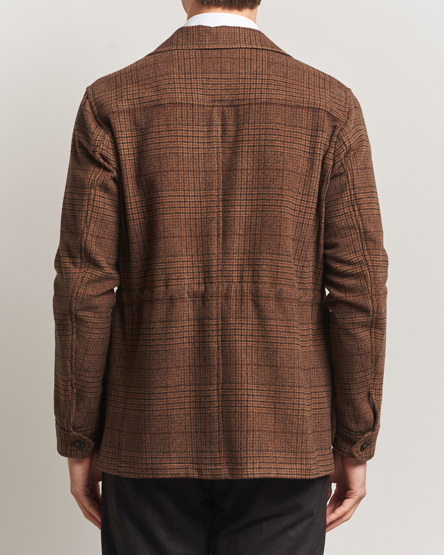 Mies | Takit | Oscar Jacobson | Sirolo Checked Shirt Jacket Brown