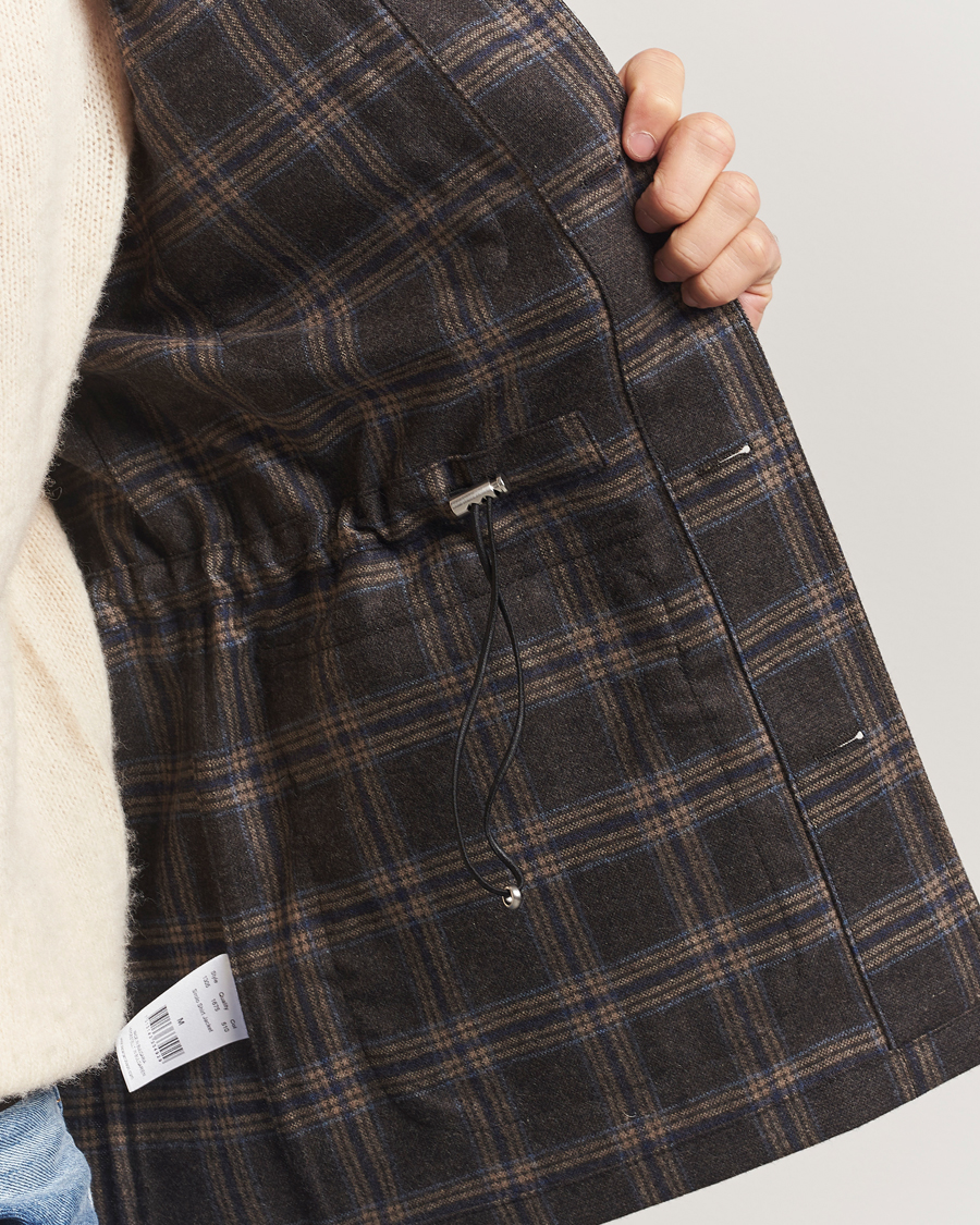 Mies | Takit | Oscar Jacobson | Sirolo Checked Shirt Jacket Brown/Blue