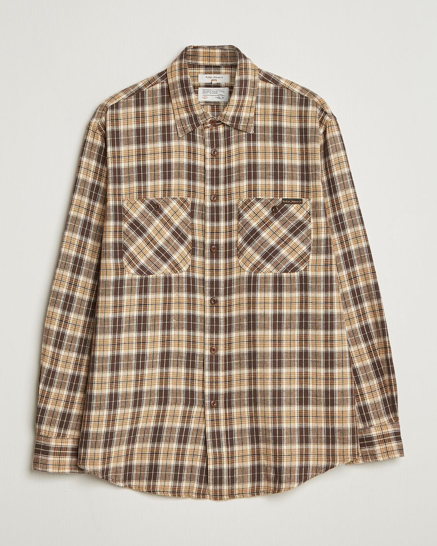 Mies | Kauluspaidat | Nudie Jeans | Julian Checked Worker Shirt Brown
