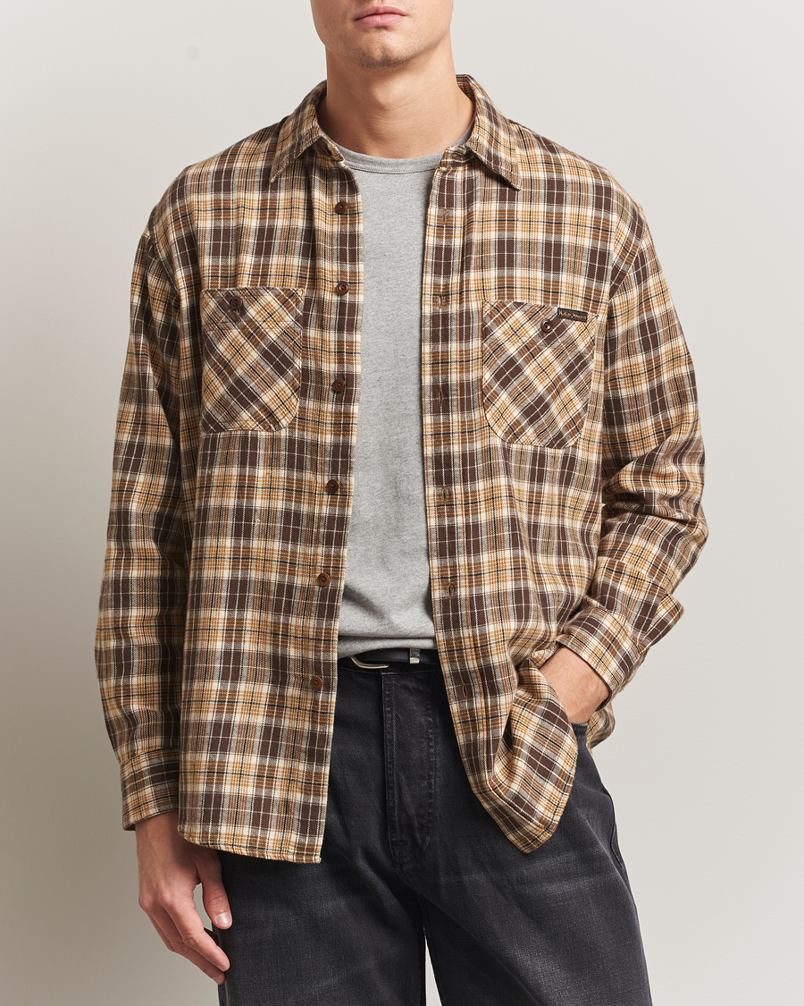 Mies | Kauluspaidat | Nudie Jeans | Julian Checked Worker Shirt Brown