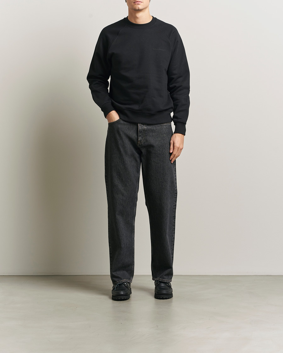 Mies | Puserot | Nudie Jeans | Palle Logo Crew Neck Sweatshirt Black