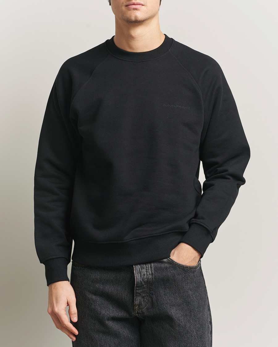 Mies | Puserot | Nudie Jeans | Palle Logo Crew Neck Sweatshirt Black