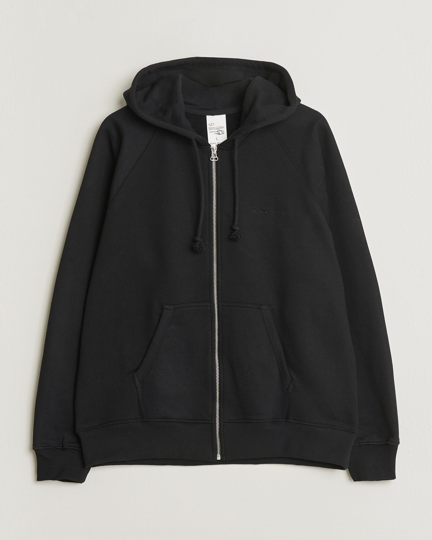 Mies | Puserot | Nudie Jeans | Gunde Logo Full Zip Hoodie Black