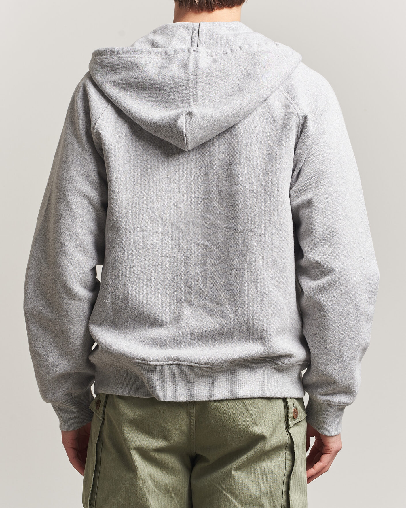 Mies | Puserot | Nudie Jeans | Gunde Logo Full Zip Hoodie Grey Melange