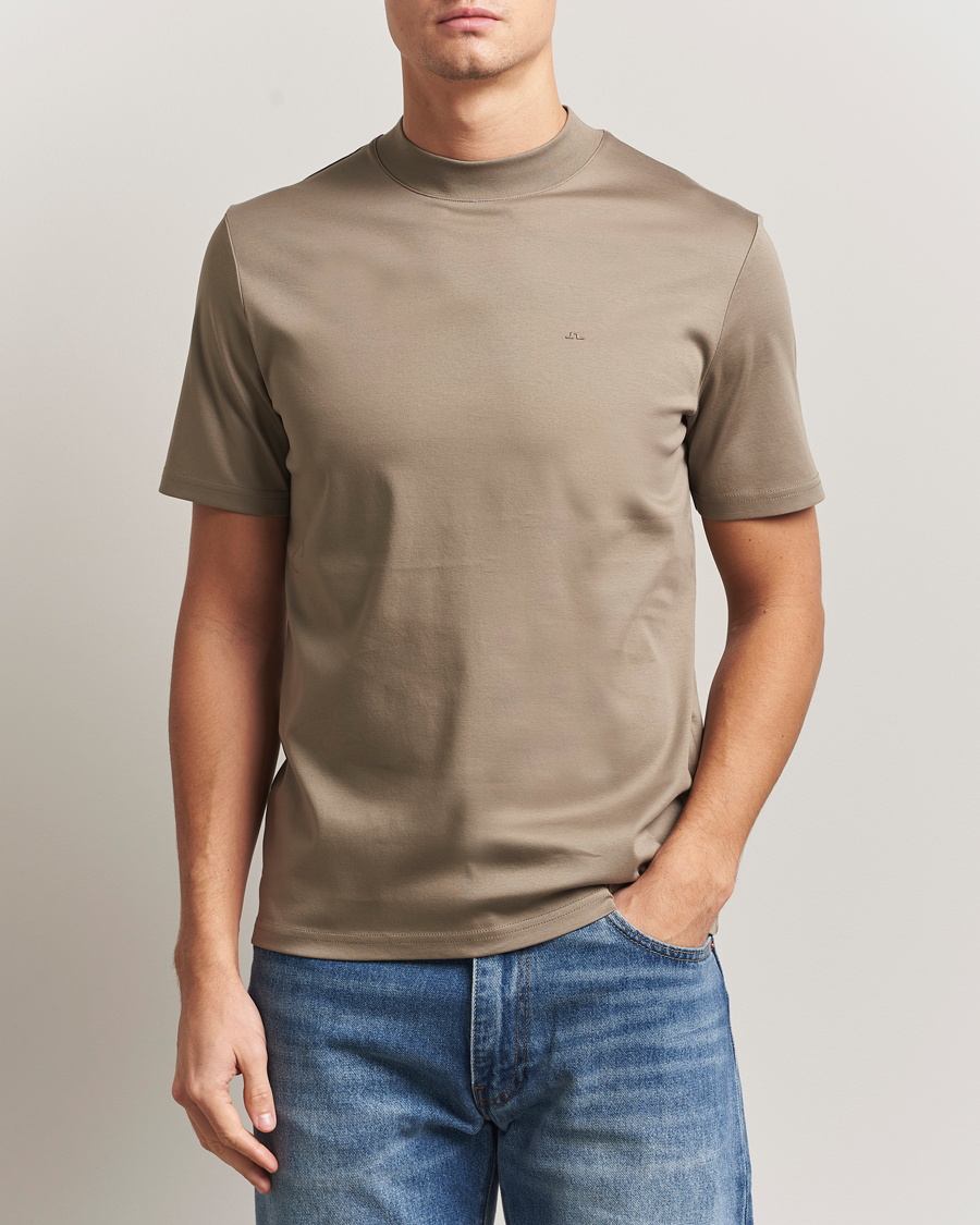Mies | T-paidat | J.Lindeberg | Ace Mock Neck T-Shirt Brindle