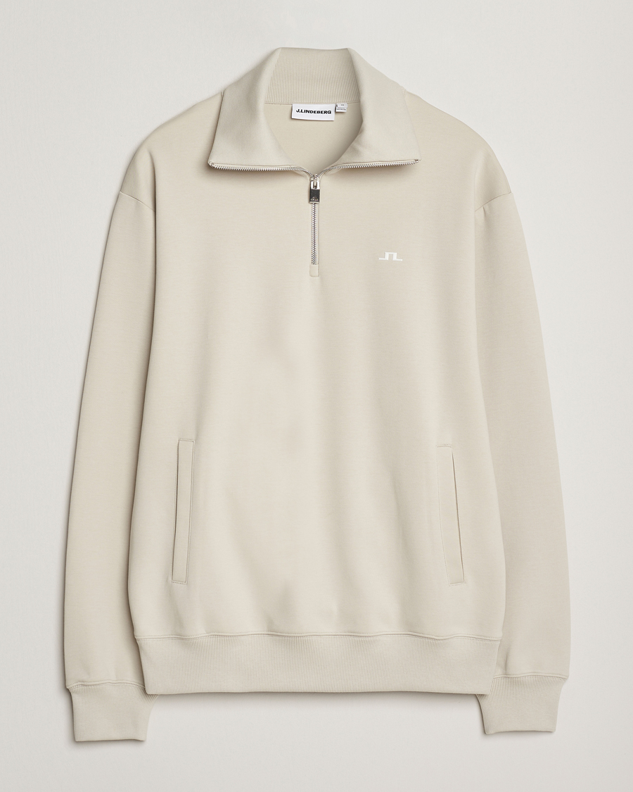 Mies | Puserot | J.Lindeberg | Callan Jersey Half Zip Moonbeam