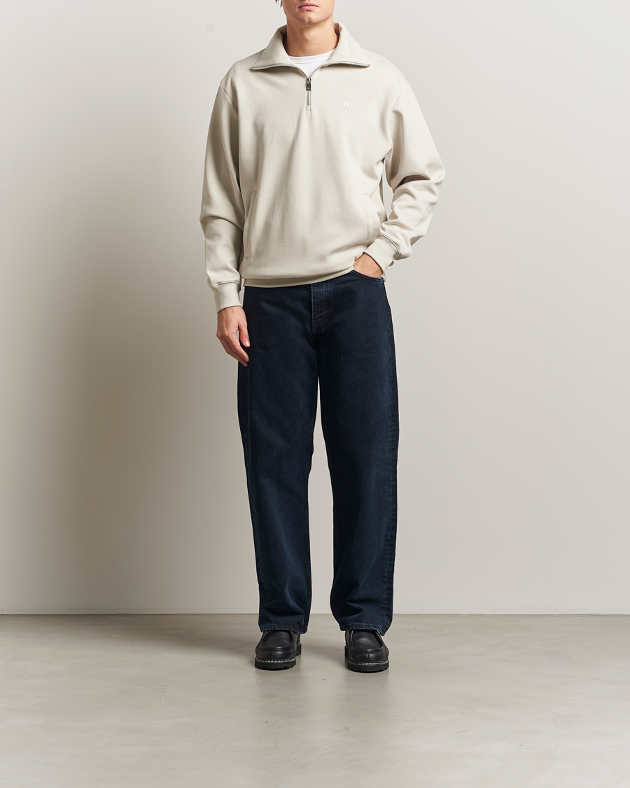 Mies | Puserot | J.Lindeberg | Callan Jersey Half Zip Moonbeam