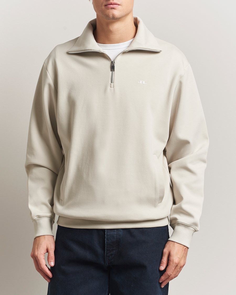 Mies | Puserot | J.Lindeberg | Callan Jersey Half Zip Moonbeam