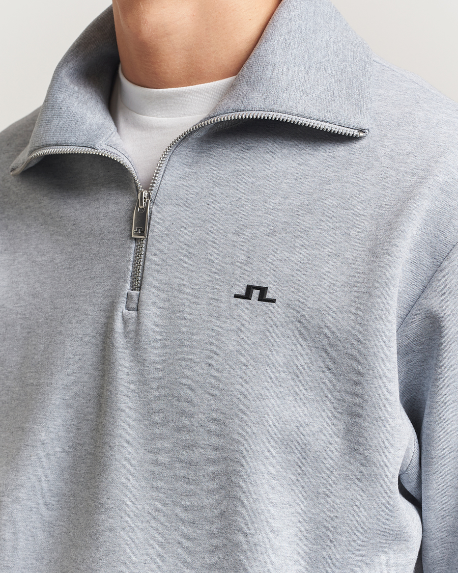 Mies | Puserot | J.Lindeberg | Callan Jersey Half Zip Medium Grey Melange