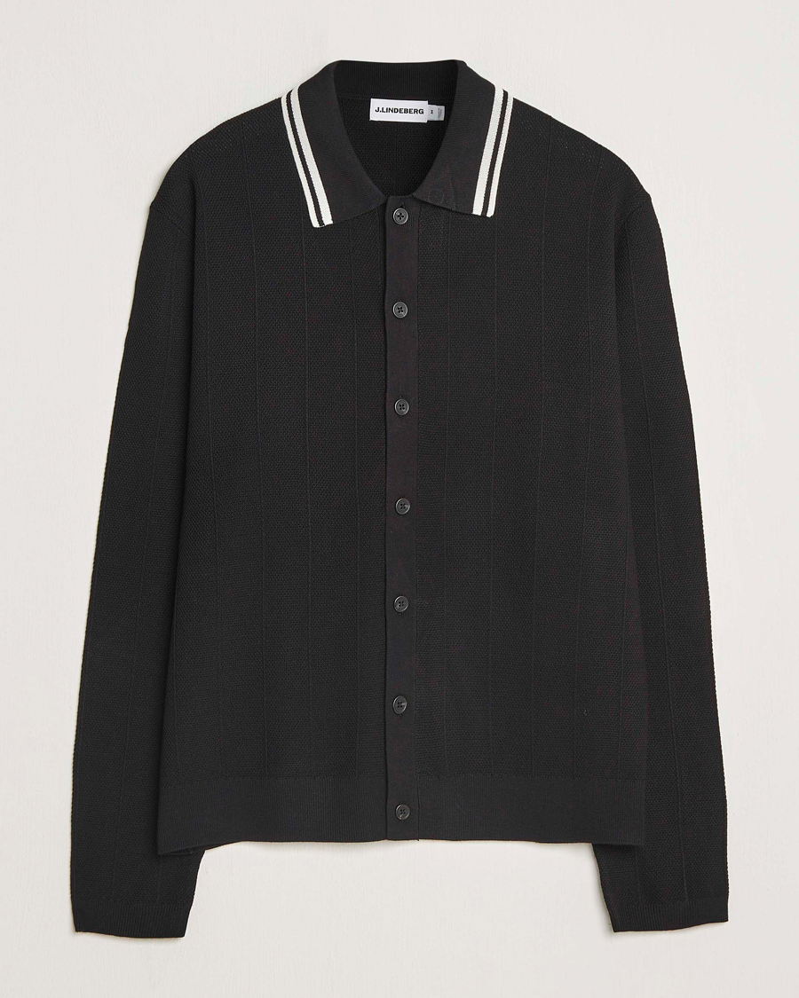 Mies | Puserot | J.Lindeberg | Willem Structured Cardigan Black