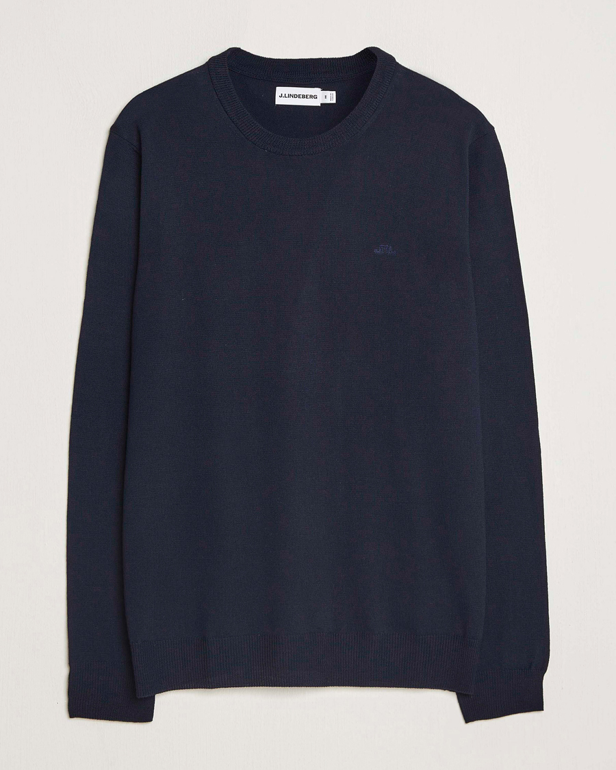 Mies | Puserot | J.Lindeberg | Keane Merino Crew Neck Navy