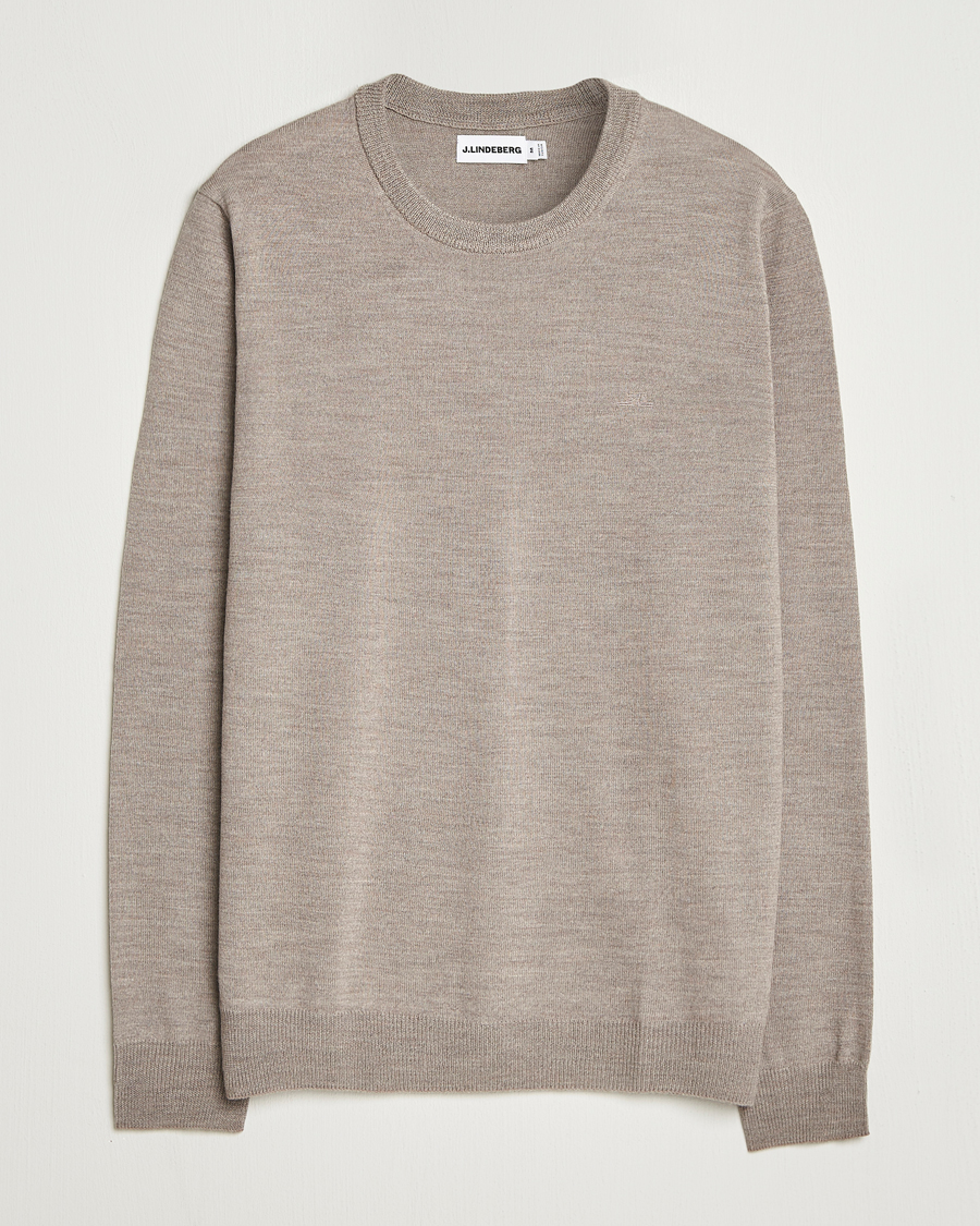 Mies | Puserot | J.Lindeberg | Keane Merino Crew Neck Brindle Melange