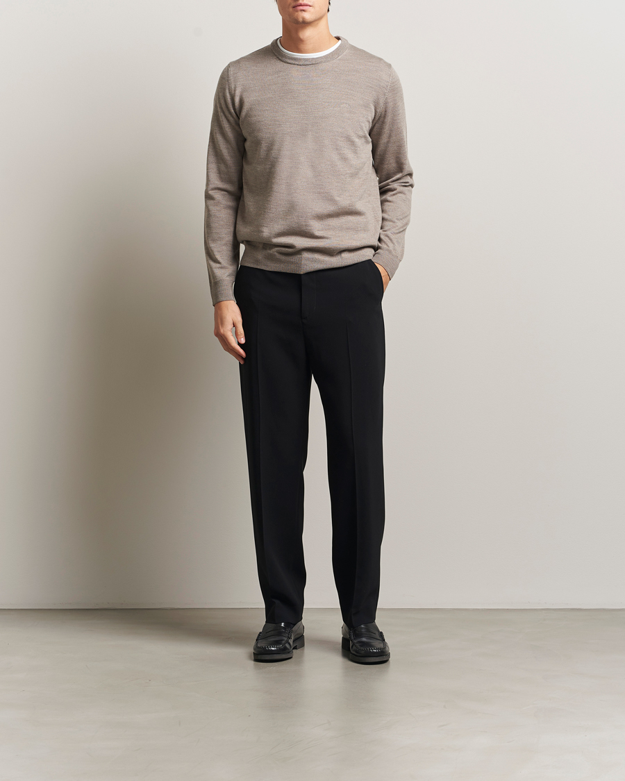 Mies | Puserot | J.Lindeberg | Keane Merino Crew Neck Brindle Melange