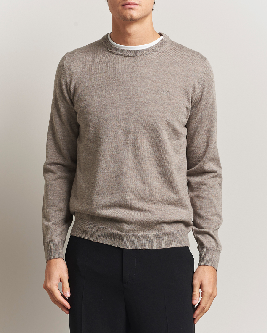 Mies | Puserot | J.Lindeberg | Keane Merino Crew Neck Brindle Melange