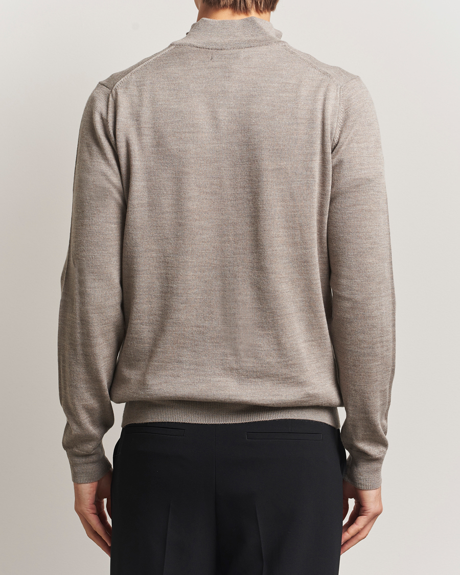 Mies | Puserot | J.Lindeberg | Kiyan Merino Half Zip Brindle Melange