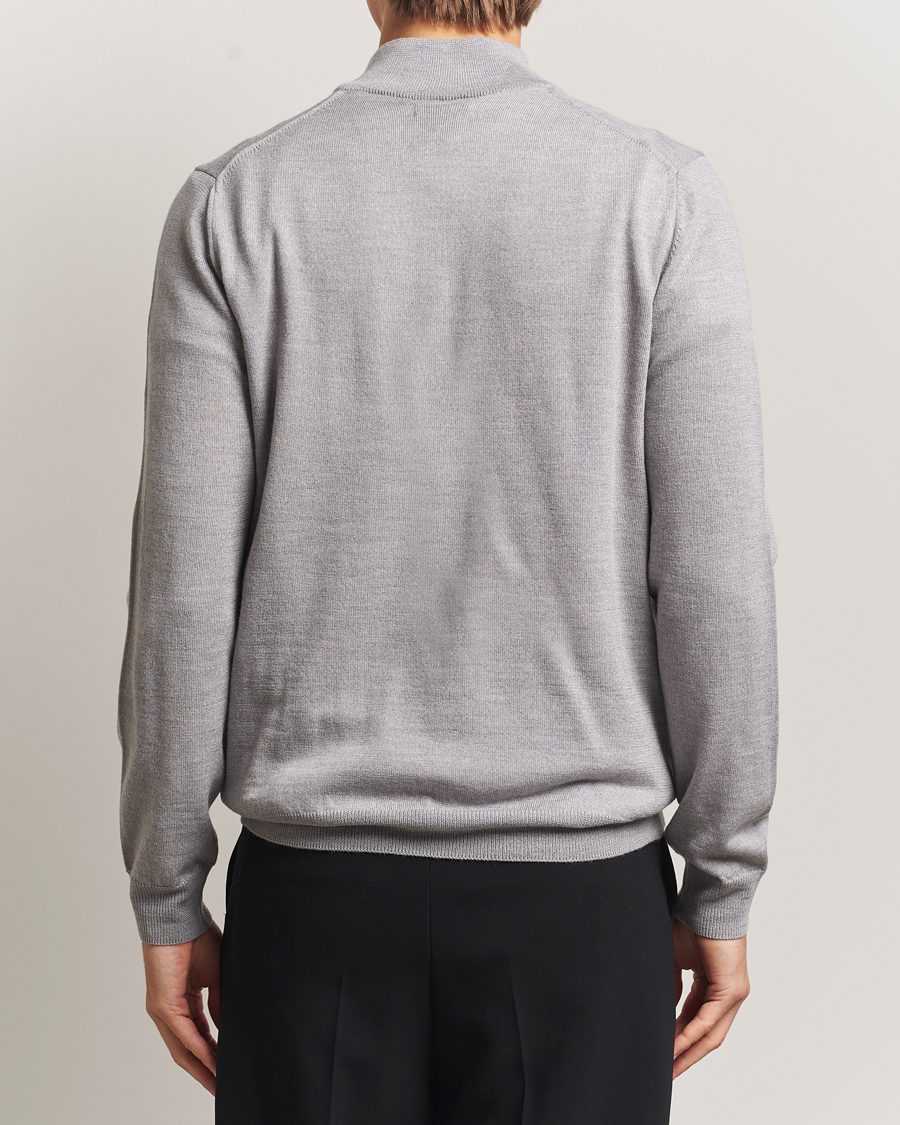 Mies | Puserot | J.Lindeberg | Kiyan Merino Half Zip Medium Grey Melange