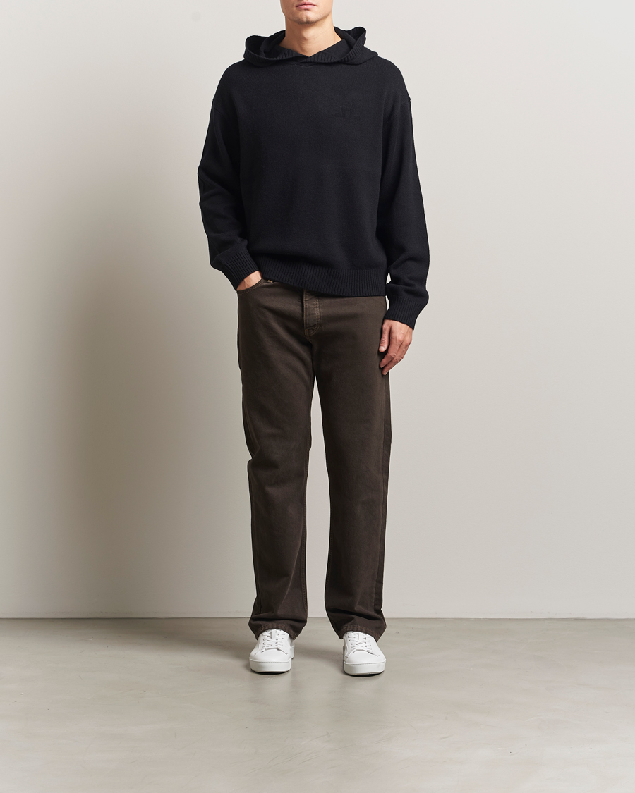 Mies | Puserot | J.Lindeberg | Edward Wool Knitted Hoodie Black