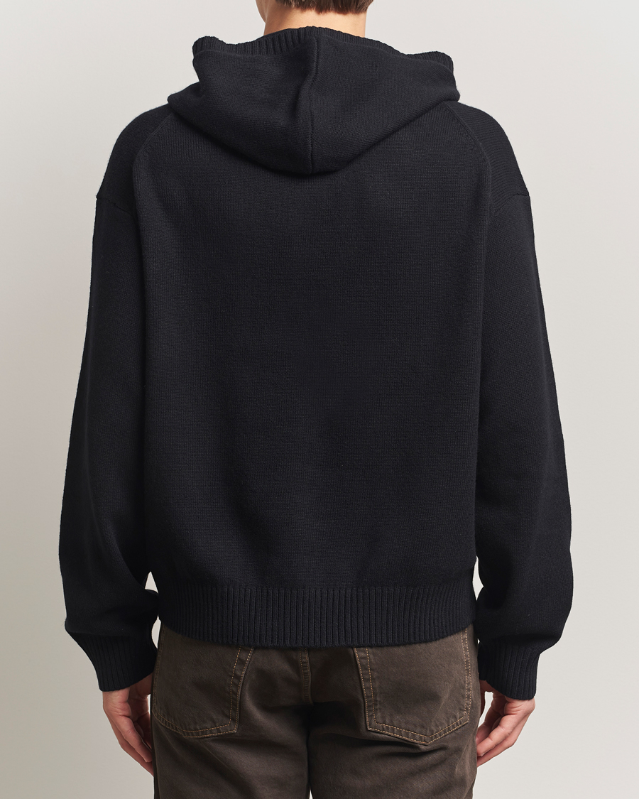 Mies | Puserot | J.Lindeberg | Edward Wool Knitted Hoodie Black