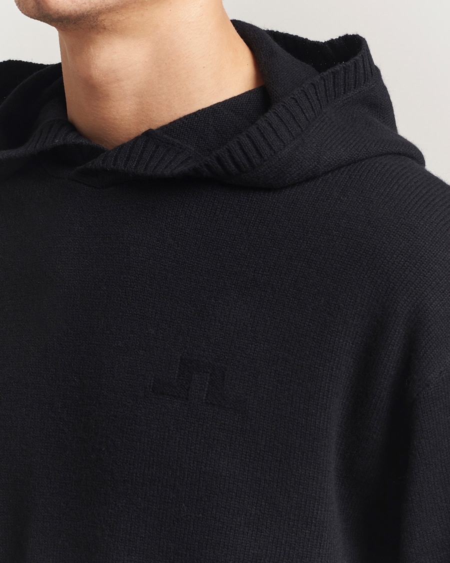 Mies | Puserot | J.Lindeberg | Edward Wool Knitted Hoodie Black