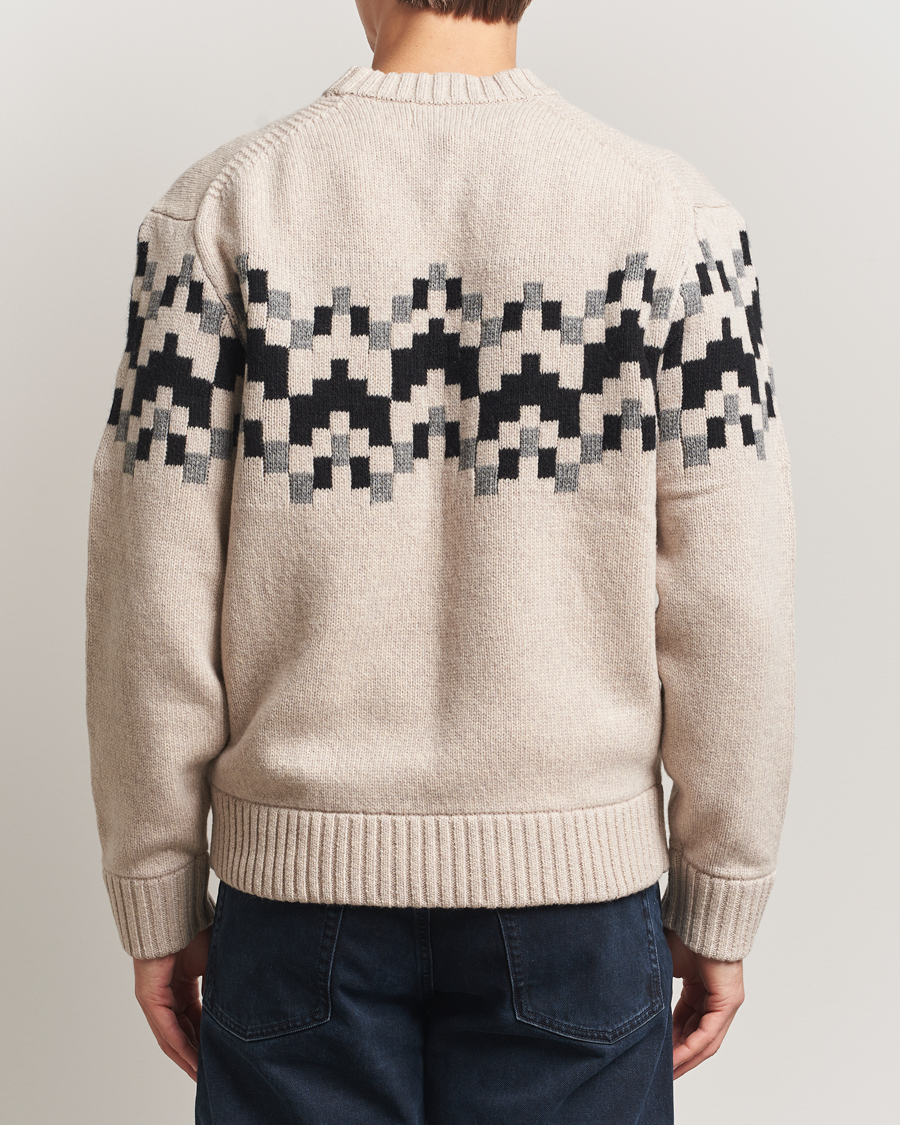 Mies | Puserot | J.Lindeberg | Faris Wool Knitted Fairisle Sweater Moonbeam