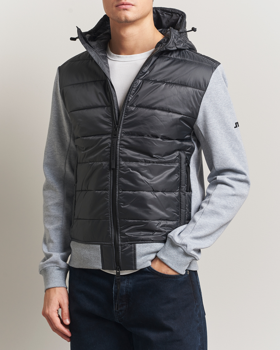 Mies | Takit | J.Lindeberg | Seth Hybrid Hooded Full Zip Medium Grey Melange